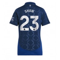 Camiseta Manchester United Luke Shaw #23 Segunda Equipación Replica 2024-25 para mujer mangas cortas